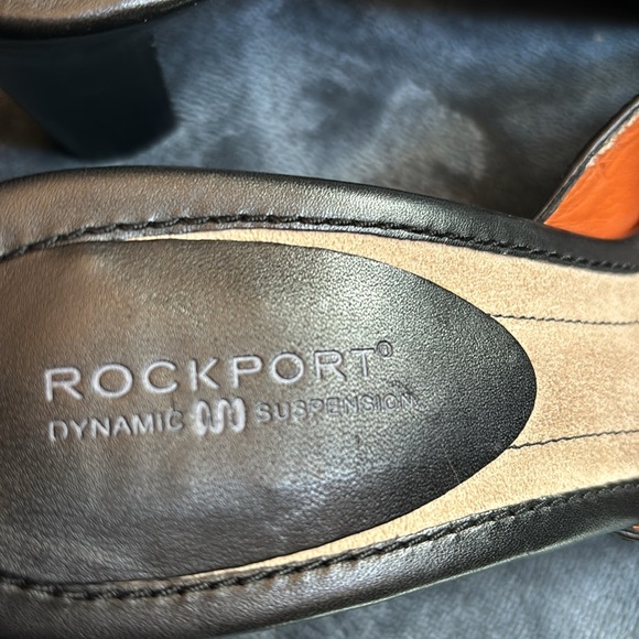 Rockport heeled sandals sz 8.5 M black leather buckle - Picture 7 of 7